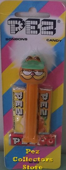 (image for) Garfield with Visor Pez Series I Mint on Striped Halo Card - Click Image to Close