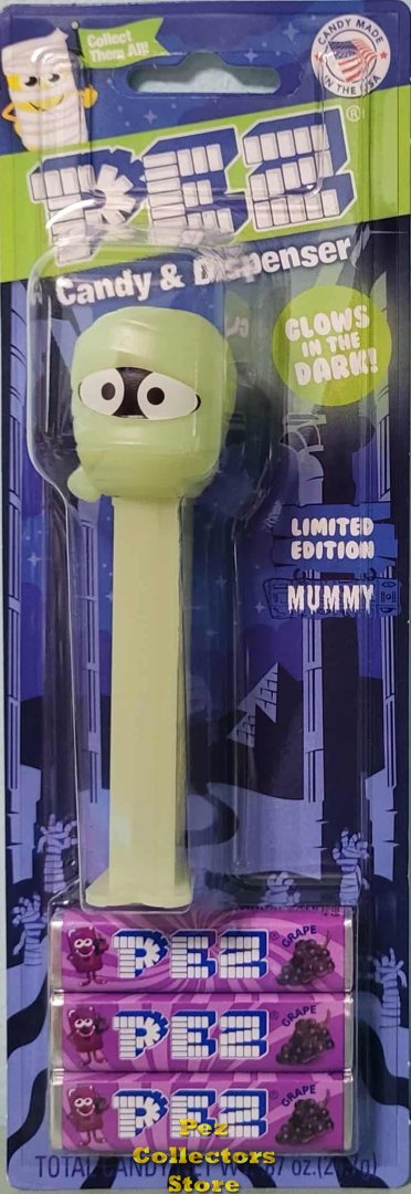 (image for) 2025 Glow in the Dark GITD Mummy Limited Ed. Exclusive Halloween Pez MOC!