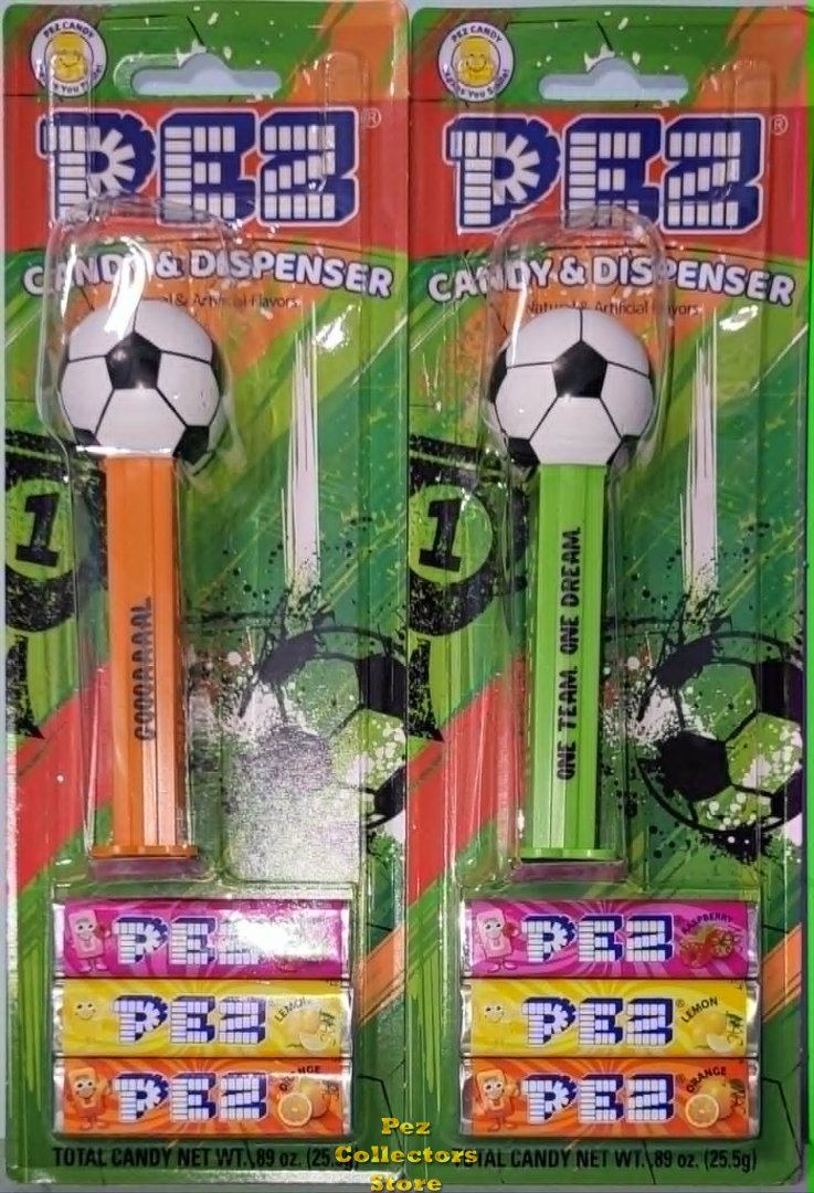 (image for) 2026 Soccer Balls One Team One Dream and GOOOAAAAL Limited Ed. Pez Pair MOC