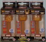 Marvel Gold Star Lord, Loki and Thor Funko POP!+PEZ Ltd. Ed 3200