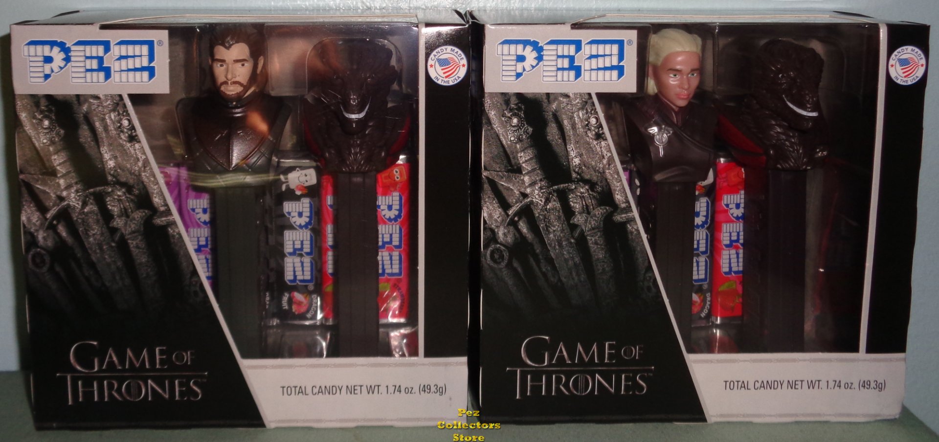 (image for) Game of Thrones Pez Twin Pack Pair Dany & Jon with Drogon