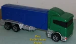 Green Cab Wide Window on Blue trailer Rigs Truck Pez Loose