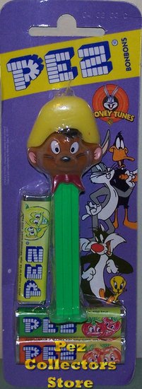 (image for) Speedy Gonzales Pez Green Stem Mint on Euro Looney Tunes Card