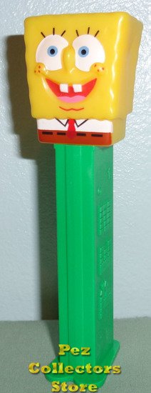 (image for) SpongeBob Pez Euro Half Dressed on Green Stem - Click Image to Close