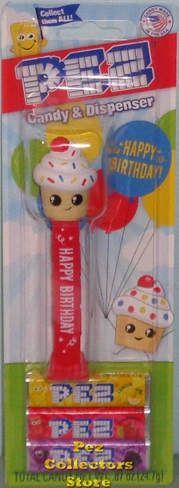 (image for) Red Stem Happy Birthday Cupcake With Sprinkles PEZ Treats MOC
