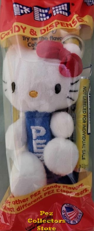 (image for) Red Bow Blue Stem Hello Kitty Plush Pez Key Ring Mint in Bag