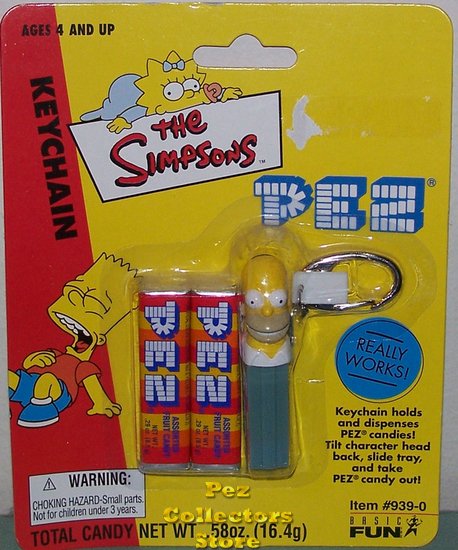 (image for) Retired Homer Simpson Pez Keychain MOC - Click Image to Close