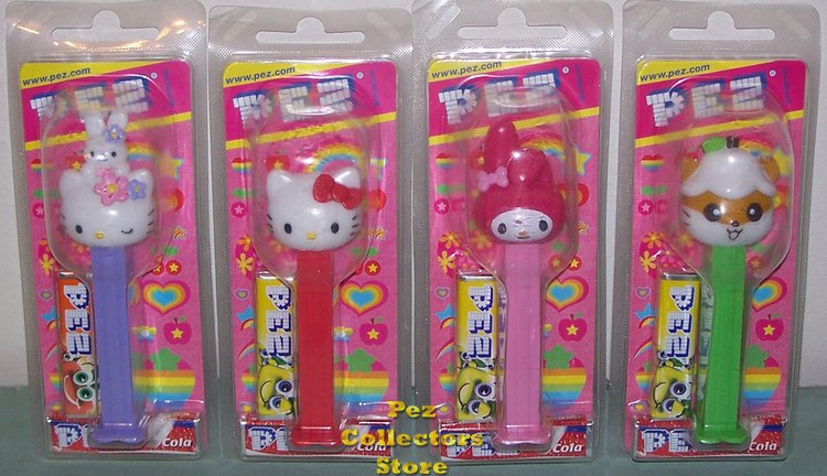 (image for) Original Hello Kitty set with Kuririn Hamster Pez Mint on Japanese Cards