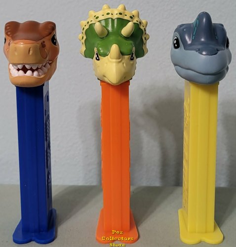 (image for) European Jurassic World Explorers Pez T-Rex, Triceratops, Brachiosaurus Loose