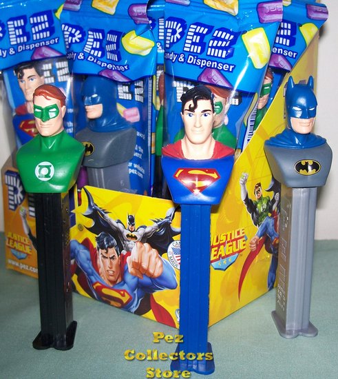 (image for) Superman, Batman and Green Lantern Justice League Pez Set of 3 M - Click Image to Close