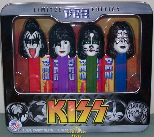 (image for) Retired Official KISS Band Pez Dispensers Mint in Gift Tin