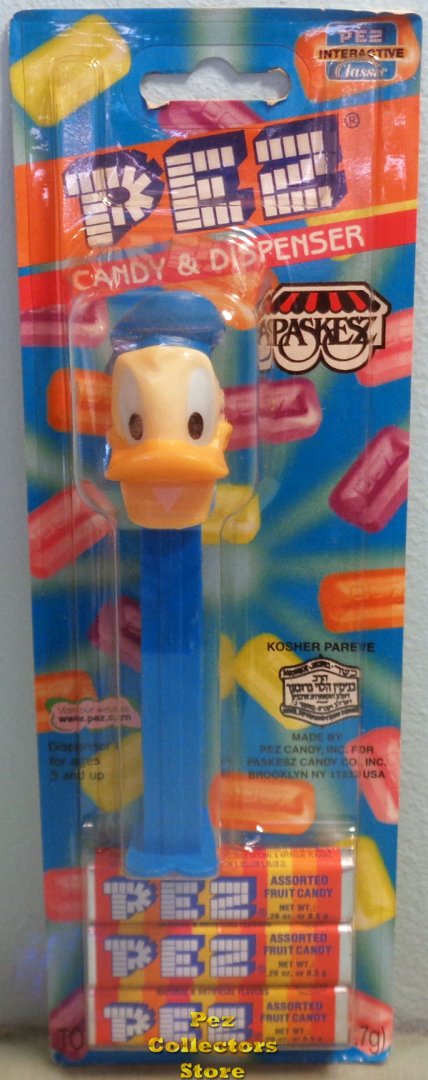 (image for) Kosher Pareve Disney Classics Donald Pez on Paskesz Candy Card