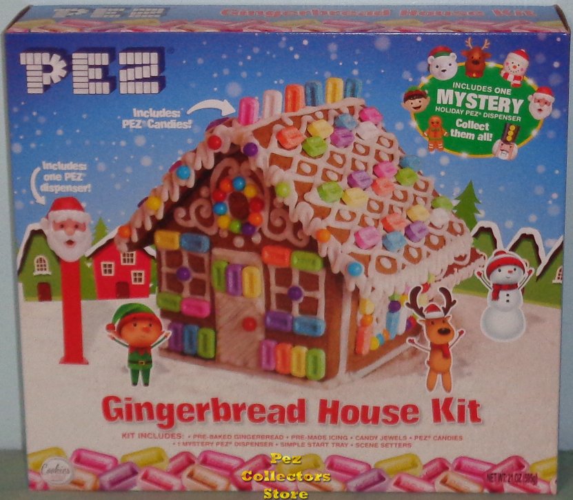 (image for) 2022 Large PEZ Gingerbread House Kit with Mystery Dispenser - Click Image to Close