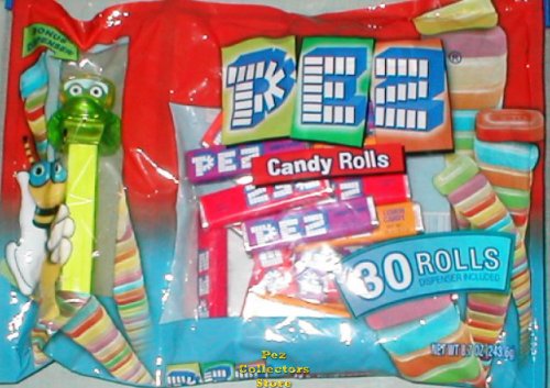 (image for) Crazy Animals Crystal Frog Laydown Bag 30 rolls Pez Candy
