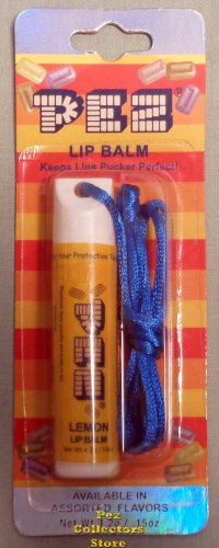 (image for) Pez Lemon Flavor Lip Balm on a Lanyard MOC