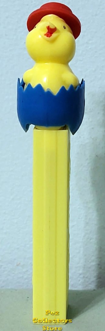 (image for) Light Yellow Chick in Blue Soft Shell Egg Pez on Lt. Yellow NF Austria