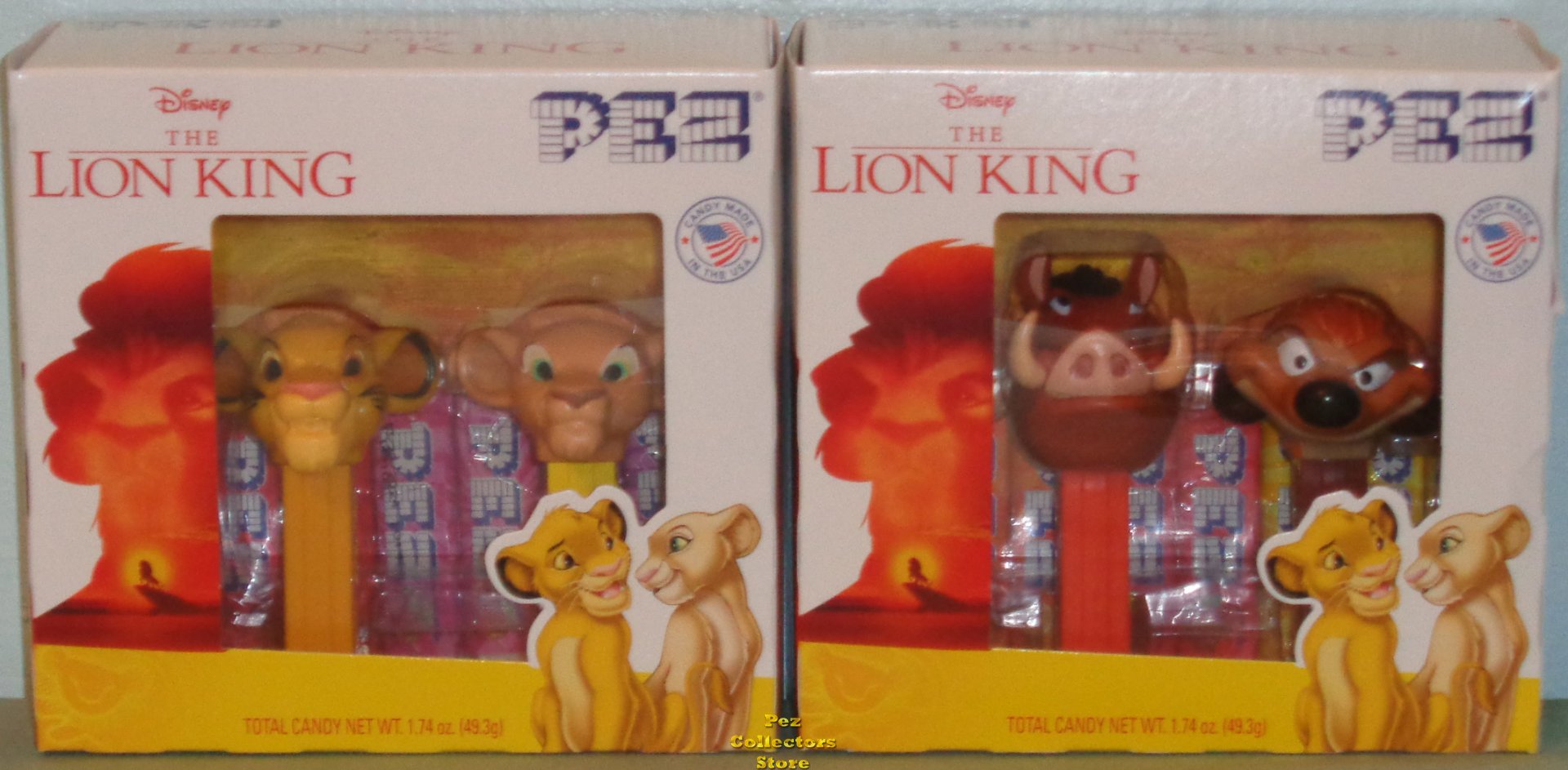 (image for) Lion King Mini Pez Twin Pack Pair Simba - Nala, Pumbaa - Timon - Click Image to Close