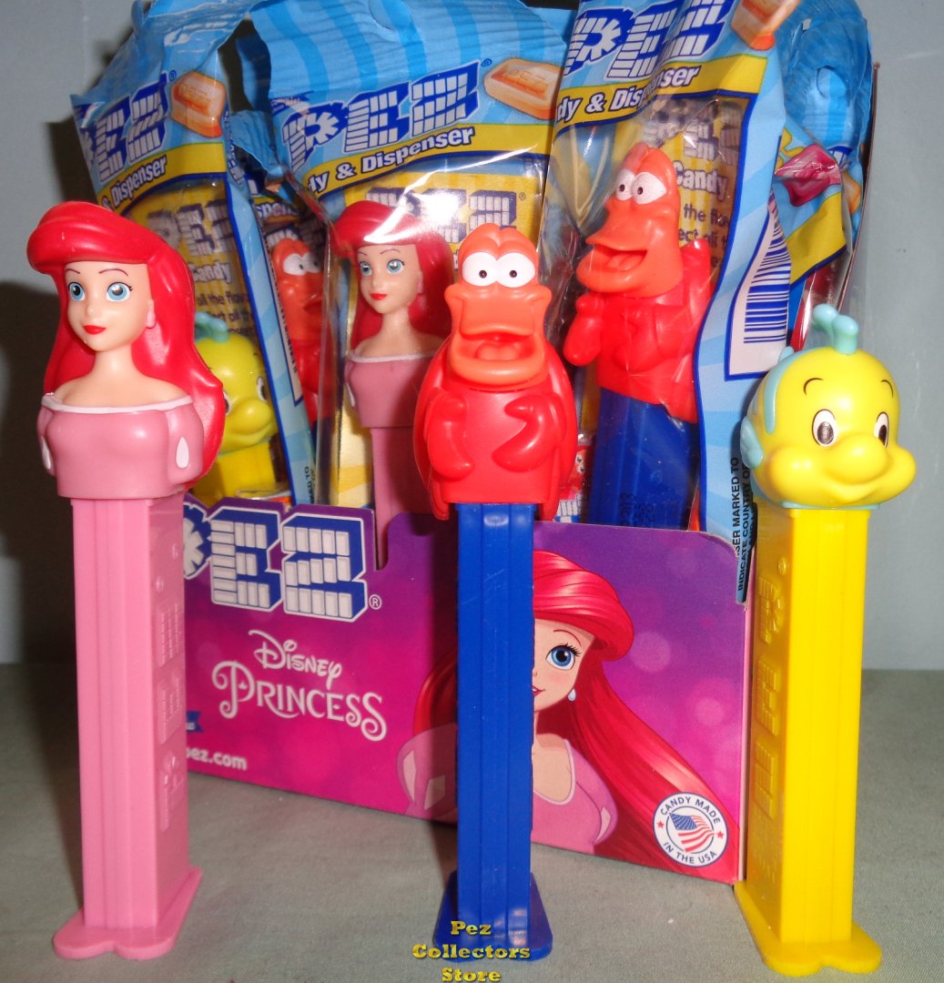 (image for) The Little Mermaid Ariel, Sebastian and Flounder Pez Set MIB - Click Image to Close