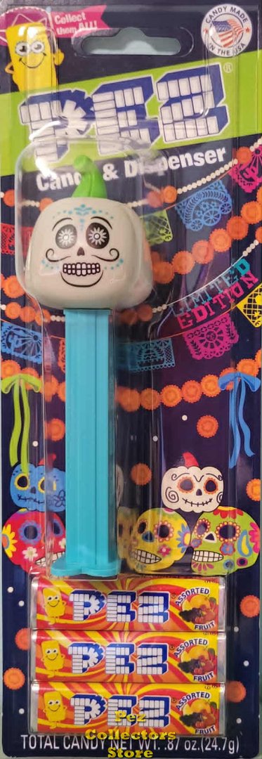 (image for) Limited Edition Exclusive Dia de Los Muertos Sugar Skull Pumpkin Pez Mint On Card