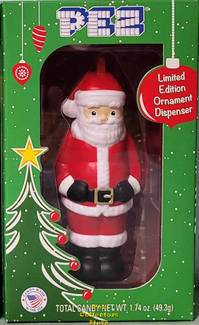 (image for) Full Body Bright Light Red Santa Pez Ornament Mint in Package