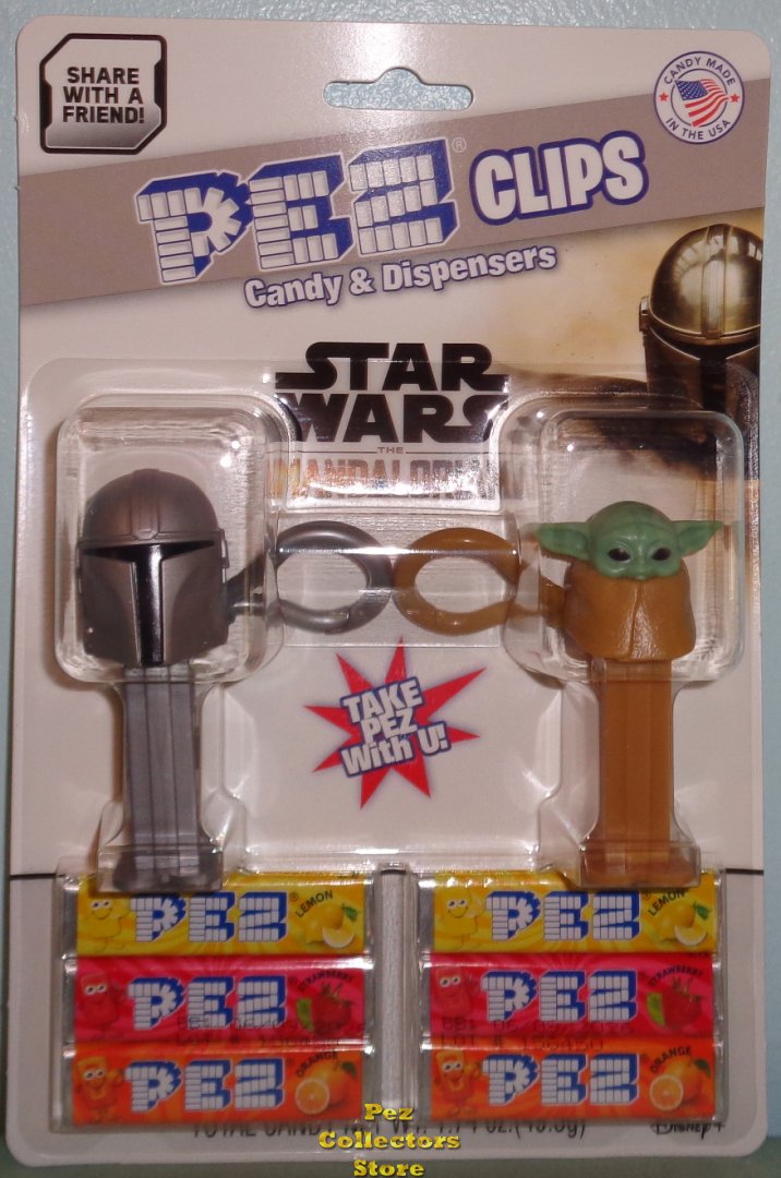 (image for) Mandalorian and Baby Yoda Mini Pez Backpack Clips Mint on Card