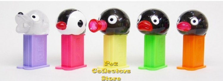(image for) Set 031 Pingu Clear Version Mini Pez Dispenser set of 5