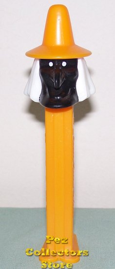 (image for) Misfit Witch Pez Black Face Orange Hat on an Orange Stem MOC