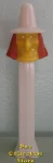 (image for) Misfit Witch Pez Yellow Face White Hat on White Stem Loose