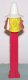 (image for) Misfit Witch Pez Yellow Face White Hat on Red Stem Loose