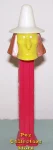 Misfit Witch Pez Yellow Face White Hat on Red Stem Loose (image for) Misfit Witch Pez Yellow Face White Hat on Red Stem Loose