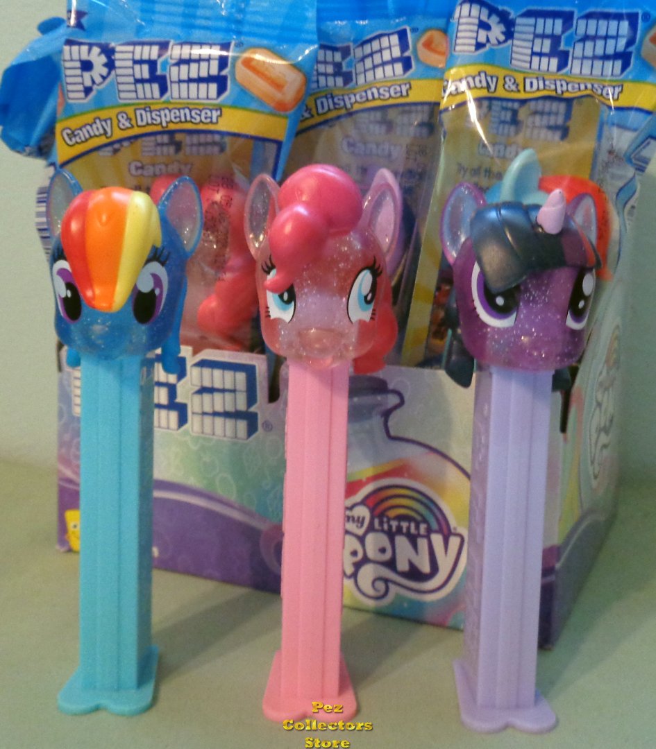 (image for) My Little Pony Glitter Twilight Rainbow Pinkie Set of 3 Pez MIB - Click Image to Close