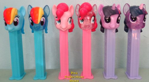 (image for) My Little Pony Glitter Crystal and Solid Set of 6 Pez Loose