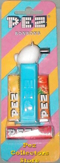 (image for) MMM Panda Pez on Blue Stem Mint on Striped Card - Click Image to Close