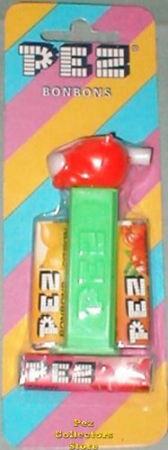 (image for) MMM Tiger Pez on Green Stem Mint on Striped Card