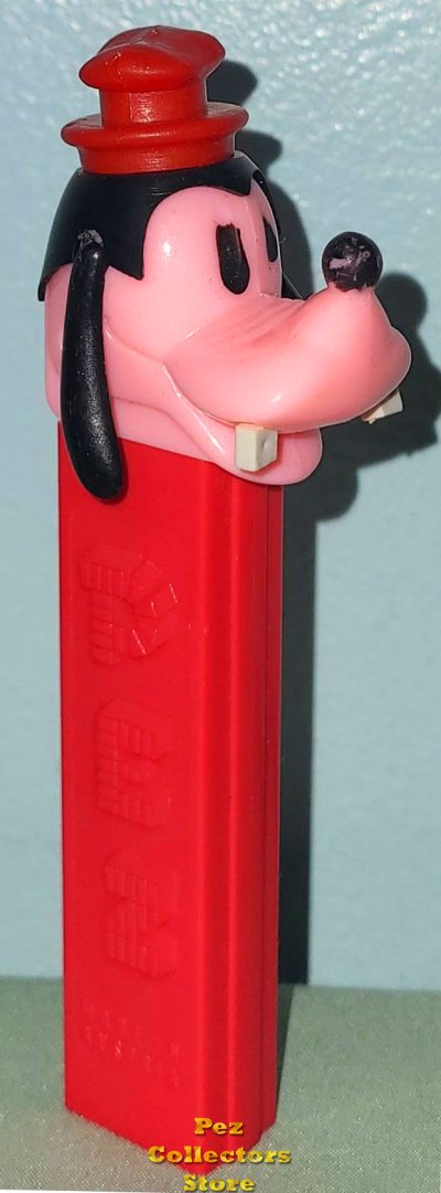 Neon Pink Goofy B Pez with Moveable Ears, Hat, Hair and Teeth NF No Patent Austria Stem