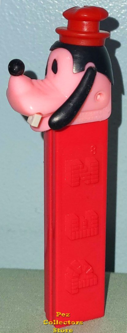 Neon Pink Goofy B Pez with Moveable Ears, Hat, Hair and Teeth NF No Patent Austria Stem
