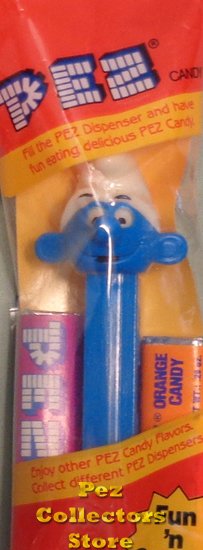 (image for) NF Smurf A Pez with Tongue on Blue 3.9 Austria Stem MIB - Click Image to Close