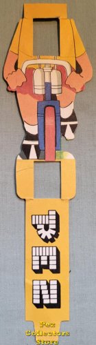(image for) Cyclist from the German Olympic PEZ Paper Costume Set circa 1970s
