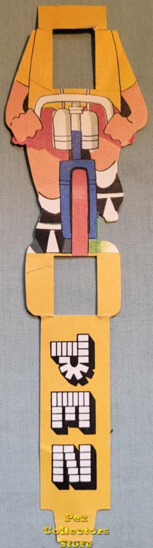 (image for) Cyclist from the German Olympic PEZ Paper Costume Set circa 1970s