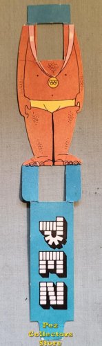 (image for) Swimmer from the German Olympic PEZ Paper Costume Set circa 1970s