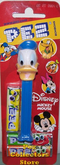 (image for) European Disney Donald Duck Open Beak Pez Red Euro Card - Click Image to Close