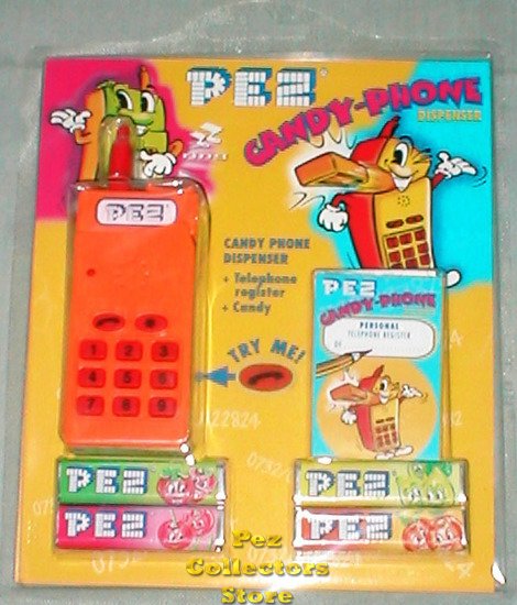 (image for) Orange Electronic Pez Telephone With Phone Registry - Click Image to Close