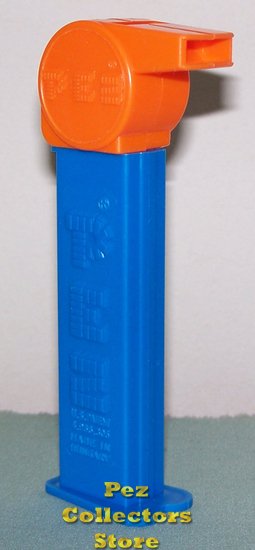 (image for) Coach Whistle Pez Mono Orange on Blue Loose