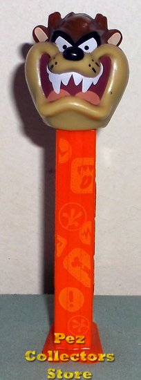 (image for) Taz Pez on Orange Stem Printed with Designs - Click Image to Close