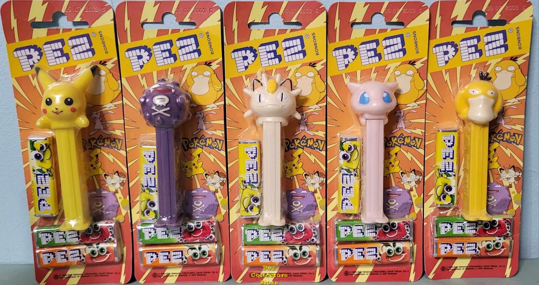 (image for) Original Pokemon Pez Set of 5 Mint on European Cards