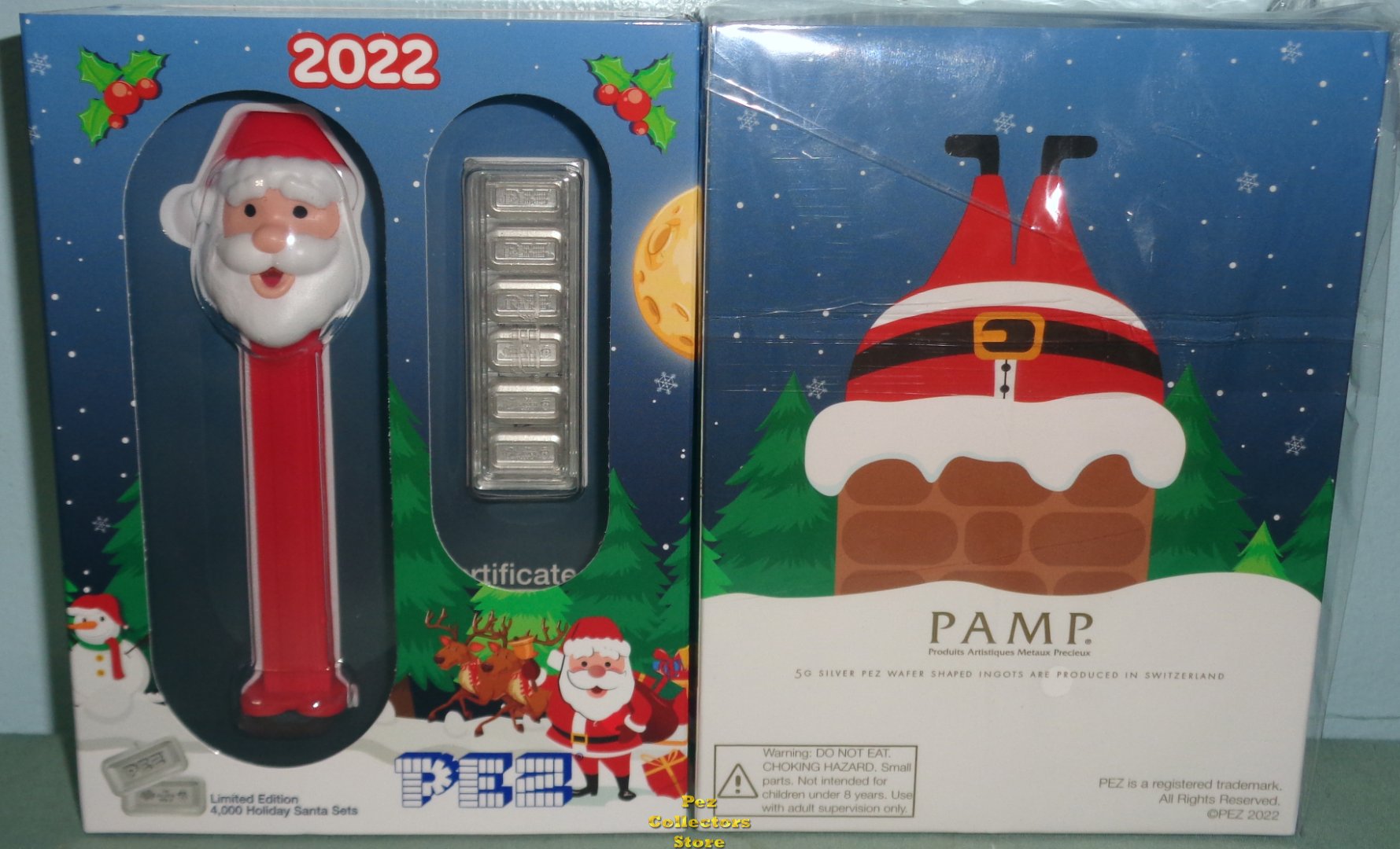 (image for) 2022 PAMP Suisse Santa PEZ w 30gm Silver Candies in Box with COA - Click Image to Close