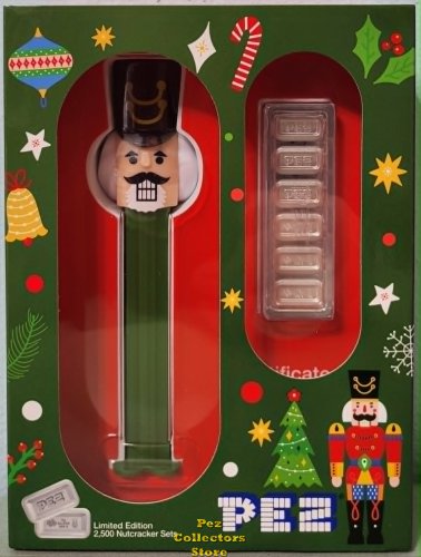(image for) PAMP Suisse Nutcracker PEZ w 30gm Silver Candies in Box with COA