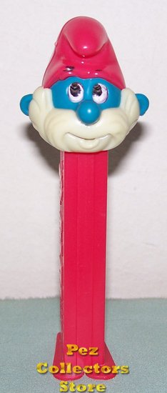 (image for) Smurfs Series I Papa Smurf Pez 3.9 Thin Feet Austria Stem