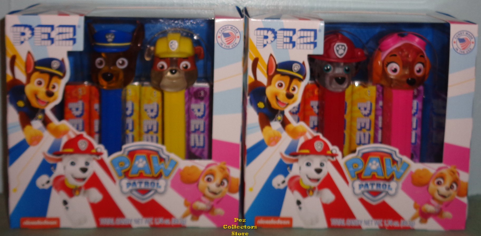 (image for) Crystal Paw Patrol Pez Twin Packs Chase, Rubble, Marshall, Skye - Click Image to Close