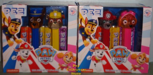 (image for) Crystal Paw Patrol Pez Twin Packs Chase, Rubble, Marshall, Skye